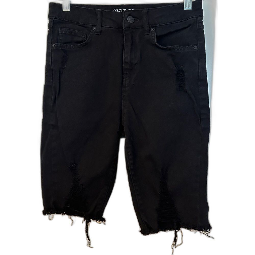 Wild Fable Black Bermuda Cutoff Frayed Jean Bike Shorts Women's Sz 0